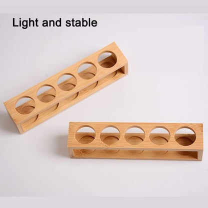 Natural Bamboo Essential Oils Storage Rack fits 15ml bottles 1 Tier Tabletop - Image 5