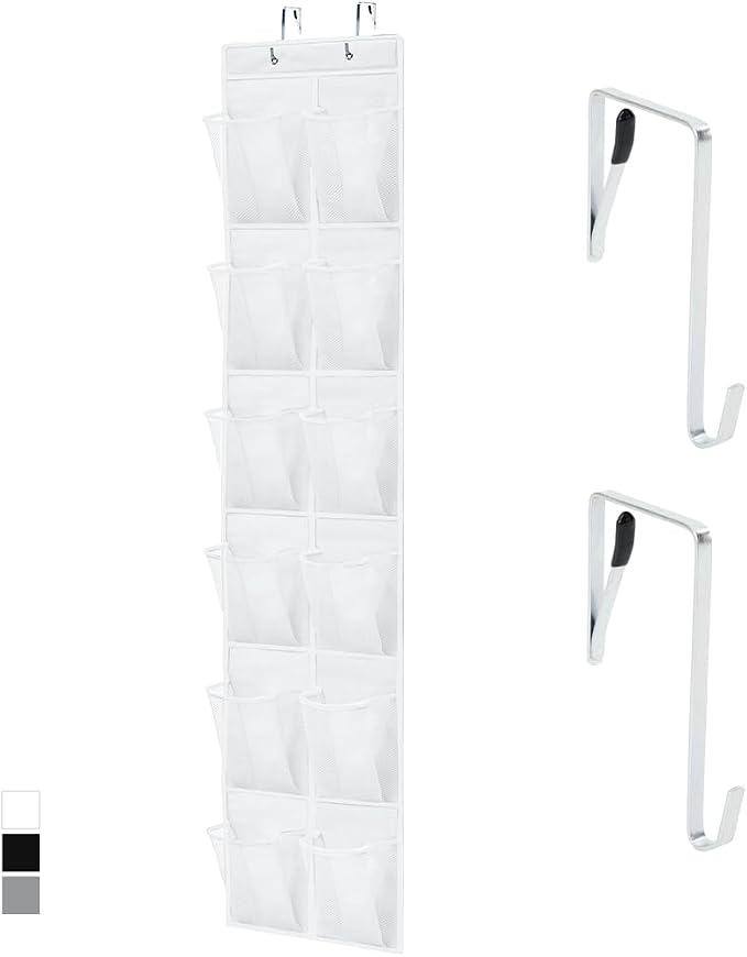 GORILLA GRIP Over the Door Shoe Organizer, 12 Large Breathable Mesh Pockets by GorillaGrip