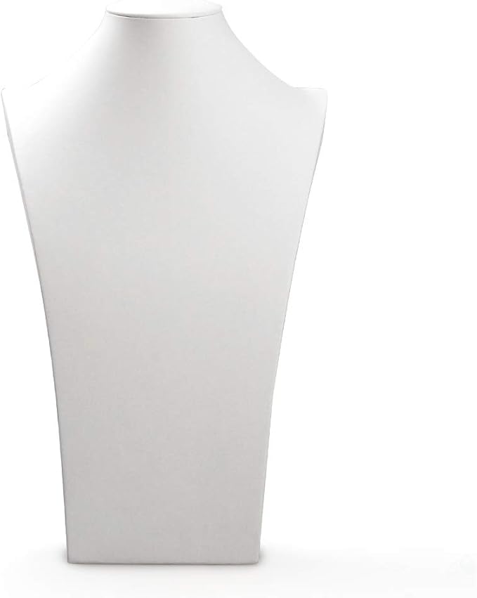 Oirlv White Leather Jewelry Bust Necklace Display Stand Trade Show Jewelry - Image 5