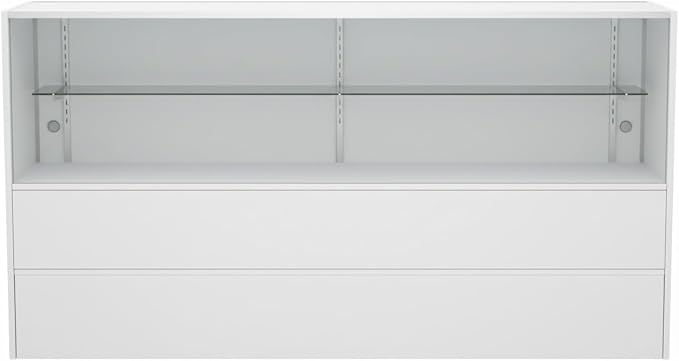 WISDOMFUR 5ft White Display Showcase Cabinet by Unknown