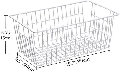 SANNO Freezer Baskets Pantry Storage Bins, Farmhouse Wire Storage Baskets - Image 4