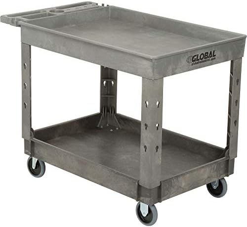 Global Industrial Plastic 2 Tray Shelf Service & Utility Cart, 44” x 25-1/2” - Image 6
