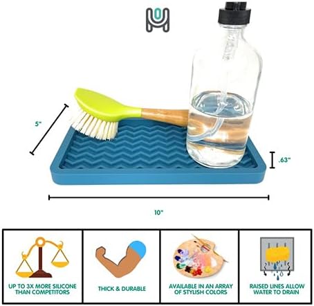 Happitasa Silicone Kitchen Sink Organizer Tray, Sponge Holder and Countertop - Image 3