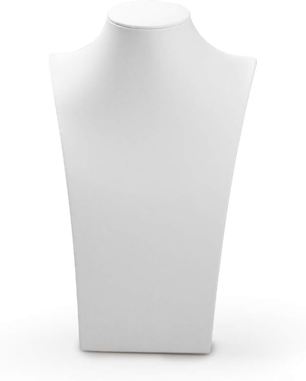 Oirlv White Leather Jewelry Bust Necklace Display Stand Trade Show Jewelry - Image 6
