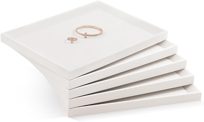 Jewelry Trays, Leather Tray, Luxury White Jewelry Organizer Tray - Image 5