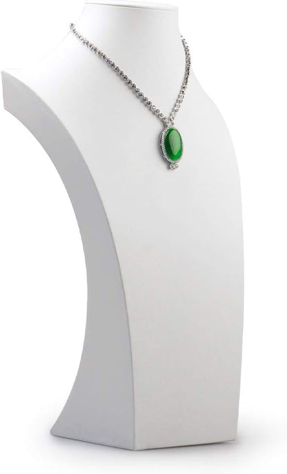 Oirlv White Leather Jewelry Bust Necklace Display Stand Trade Show Jewelry - Image 4