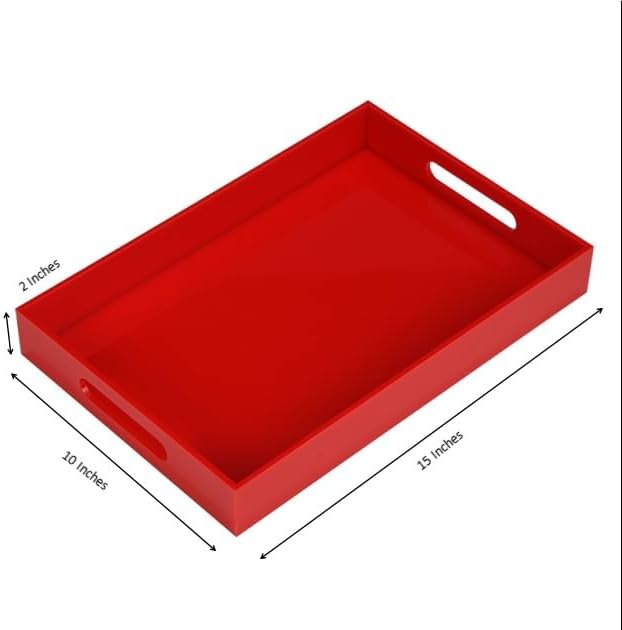 Sturdy Red Acrylic Serving Tray - Image 2