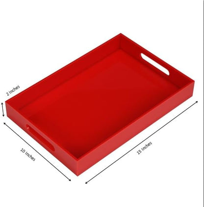 Sturdy Red Acrylic Serving Tray - Image 2