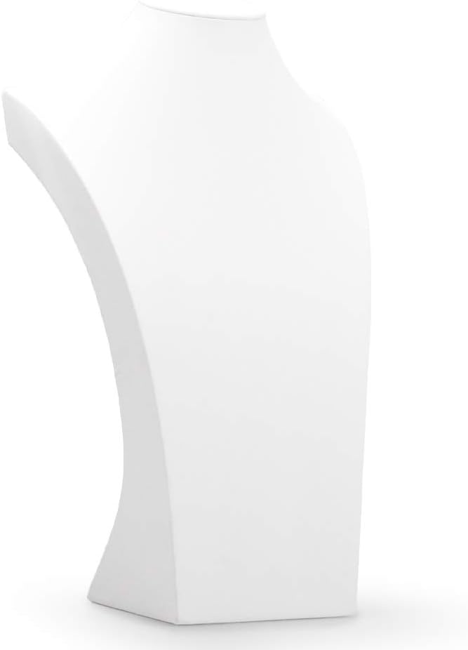 Oirlv White Leather Jewelry Bust Necklace Display Stand Trade Show Jewelry - Image 5