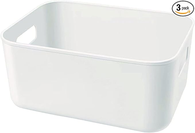 Set Of 3 Plastic Storage Bins, Versatile Kitchen Pantry Organization and Storage by Amyup