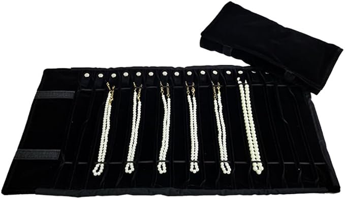 Portable Jewelry Roll Untangled Secure Necklace Travel Storage Bag Displays - Image 2