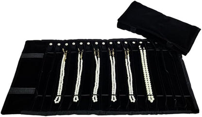 Portable Jewelry Roll Untangled Secure Necklace Travel Storage Bag Displays - Image 2