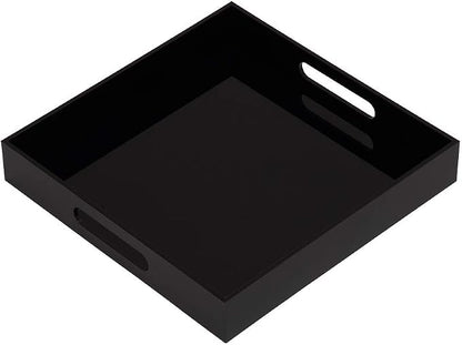 Glossy Black Sturdy Acrylic Serving Tray by KEVLANG