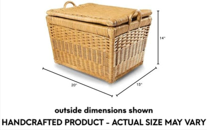 The Basket Lady Lift-Off Lid Wicker Storage Basket, 20 in L x 15 in W x 14 in H - Image 9