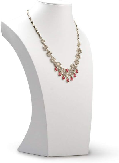 Oirlv White Leather Jewelry Bust Necklace Display Stand Trade Show Jewelry by Oirlv