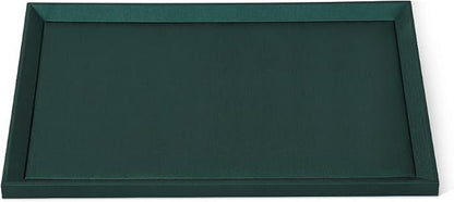 Flat Tray For Jewelry, Premium Green Leather Jewelry Tray, Large Jewelry by Yinbeini