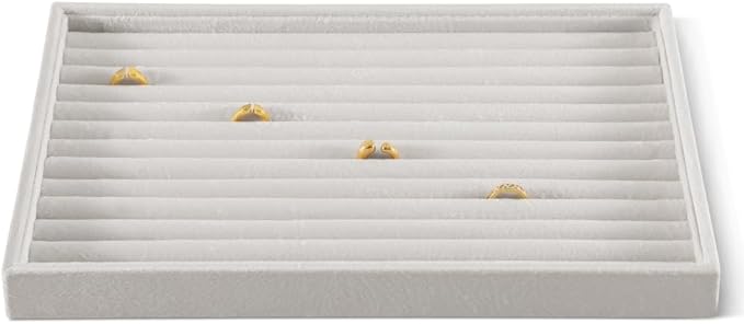 Velvet Ring Display Tray, Stackable Muilt Slot Rings Ear Stud Storage Tray by Dansmiy