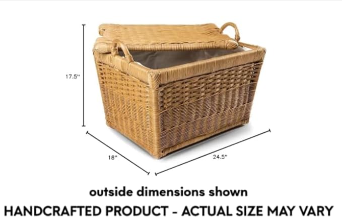 The Basket Lady Lift-Off Lid Wicker Storage Basket, 24.5 in L x 18 in W x 17.5 - Image 3