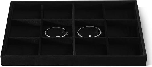 Velvet Stackable Jewelry Display Tray, 12 Grid Watch Bangle Bracelet Storage by Dansmiy