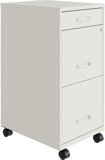Pemberly Row 3 Drawers 29.52" Vertical White Metal Filing Cabinet Lockable by PEMBERLYROW
