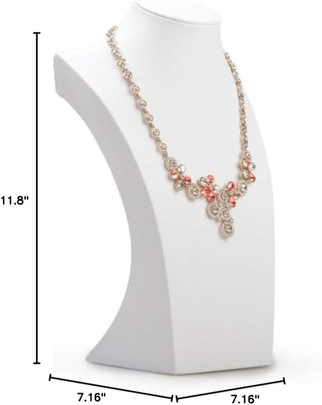 Oirlv White Leather Jewelry Bust Necklace Display Stand Trade Show Jewelry - Image 9