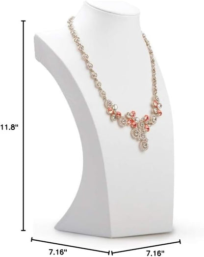 Oirlv White Leather Jewelry Bust Necklace Display Stand Trade Show Jewelry - Image 9