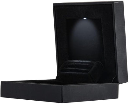 Allure - Slim Ring Box With LED Light, Square Shaped Elegant Flat Diamond Ring - Image 3