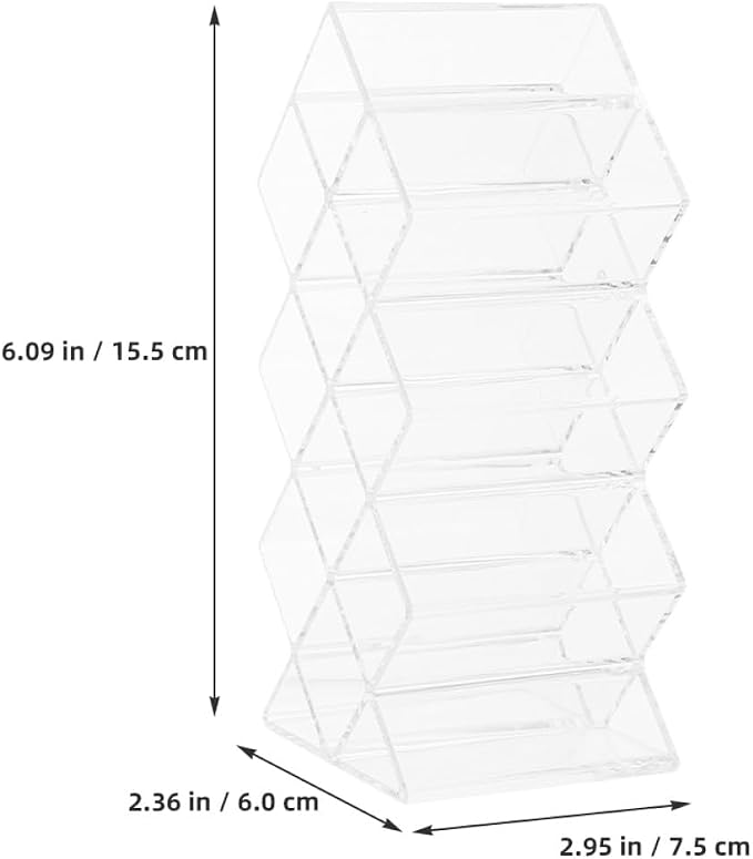 Unomor 2Pcs Clear Acrylic Lipstick Holder Desktop Makeup Organizer - Image 4
