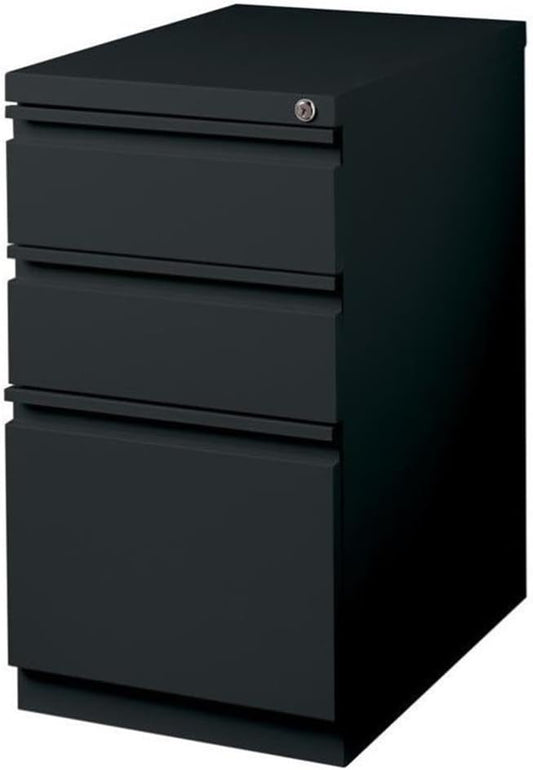 Pemberly Row 3 Drawers 27.75" Vertical Black Metal Filing Cabinet Lockable by PEMBERLYROW