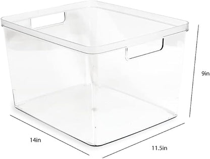 Isaac Jacobs 2-Pack Extra-Large Clear Storage Bins w/Cutout Handles, Plastic - Image 3