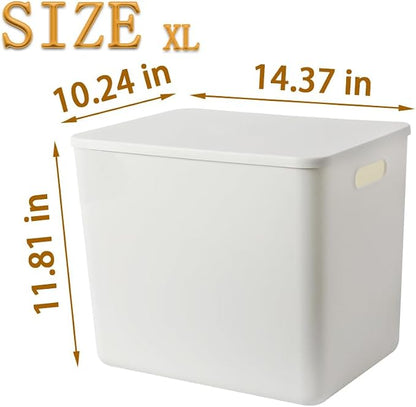 4 pack large plastic White storage bins Baskets, Toy Box Chest - Image 5