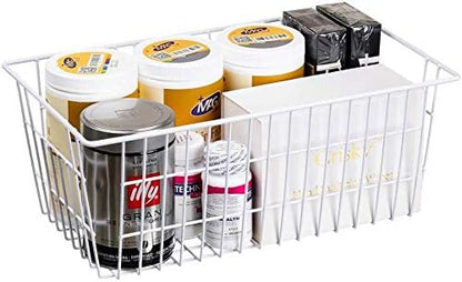 Slideep Farmhouse Metal Wire Basket, Fridge Freezer Storage Organizer Bins - Image 3