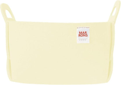 Collapsible Felt VANILLA Storage Bin Small 7.1"x5.1"x5.1" – Foldable Basket by MARRONS