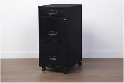 Pemberly Row 3 Drawers 29.52" Vertical Black Metal Filing Cabinet Lockable - Image 8