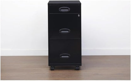 Pemberly Row 3 Drawers 29.52" Vertical Black Metal Filing Cabinet Lockable - Image 2