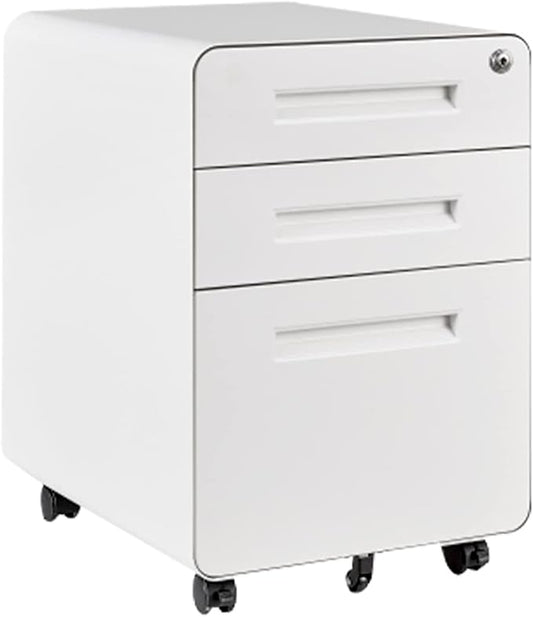 FLEXISPOT Metal File Cabinet for Under Desk Storage Mobile 3 Drawer File by FlexiSpot