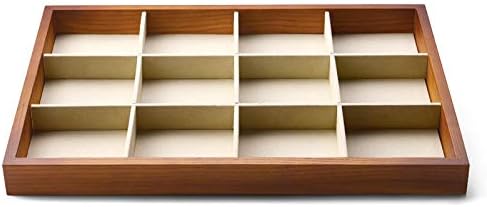 Oirlv 12 Grids Wood Jewelry Organizer Tray Stackable Jewelry Drawer Tray by Oirlv