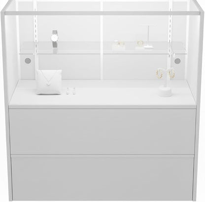 WISDOMFUR 5ft White Display Showcase Cabinet - Image 4