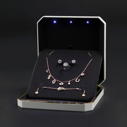 HSLFUAI Necklace Box with Led Light, Jewelry Box - Image 4
