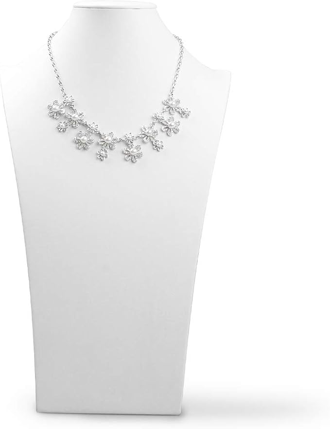 Oirlv White Leather Jewelry Bust Necklace Display Stand Trade Show Jewelry - Image 3