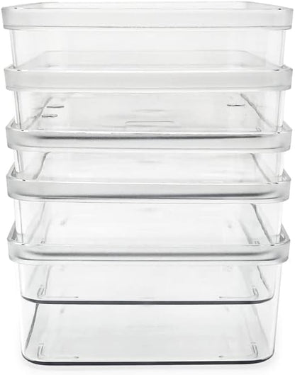 Isaac Jacobs 5-Pack Small Clear Storage Bins, Plastic Organizer - Image 6