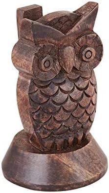 Stocking Stuffers Wooden Owl Glasses Holder Night Stand Reading Eyeglass - Image 3