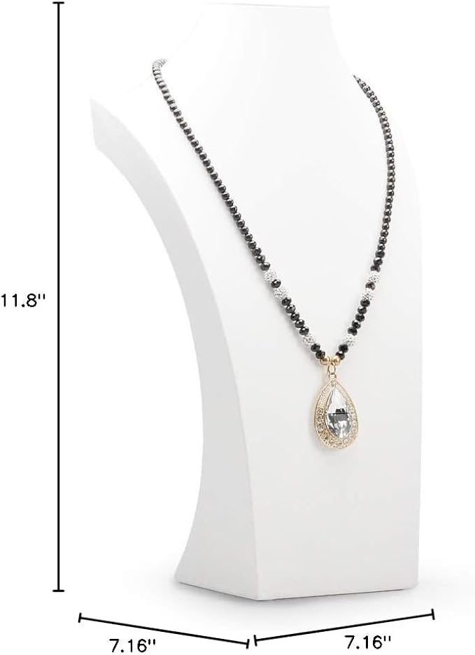 Oirlv White Leather Jewelry Bust Necklace Display Stand Trade Show Jewelry - Image 10