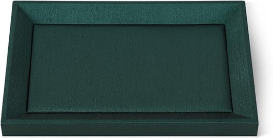 Flat Tray For Jewelry, Leather Tray, Premium Green Jewelry Tray, Stackable by Yinbeini