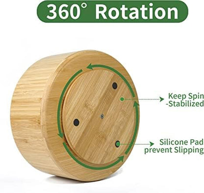 VaeFae Bamboo Pen Holder Organizer, 360° Rotating Art Supply Organizer - Image 4