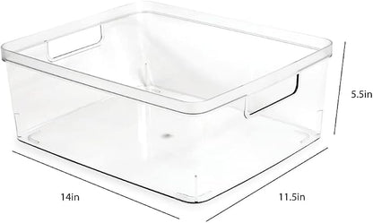 Isaac Jacobs 2-Pack Large Clear Storage Bins w/Cutout Handles, Plastic Organizer - Image 3