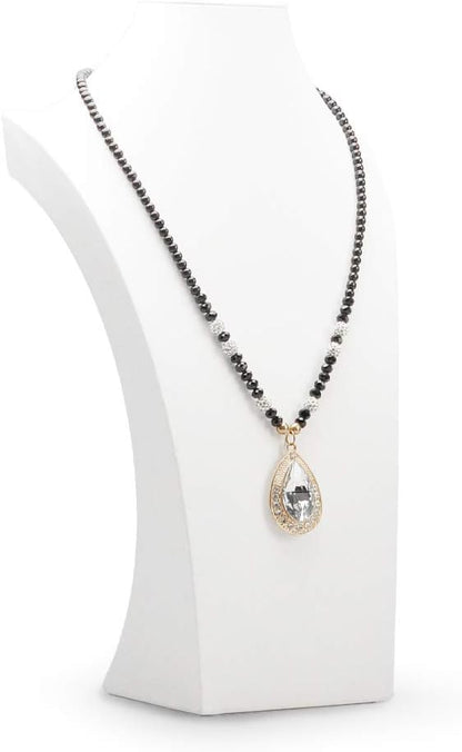 Oirlv White Leather Jewelry Bust Necklace Display Stand Trade Show Jewelry by Oirlv