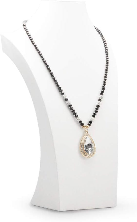 Oirlv White Leather Jewelry Bust Necklace Display Stand Trade Show Jewelry by Oirlv