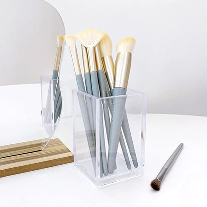2 Pack Clear Acrylic Pencil Pen Holder Cup, Acrylic Cosmetic Brushes Storage - Image 5