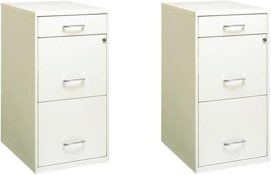 Scranton & Co Set of 2 18" D 3-Drawer Metal Filing Cabinet by Unknown